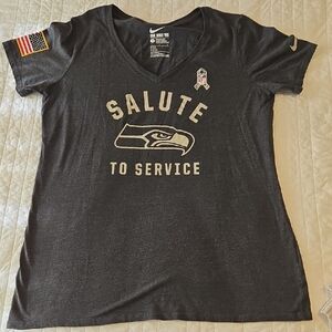 Nike Seahawks Tee Dark Gray Salute to Service